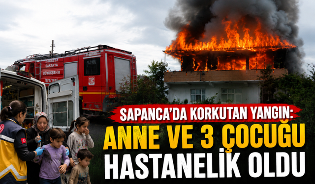 Sapanca’da korkutan yangın: Anne ve 3 çocuğu hastanelik oldu