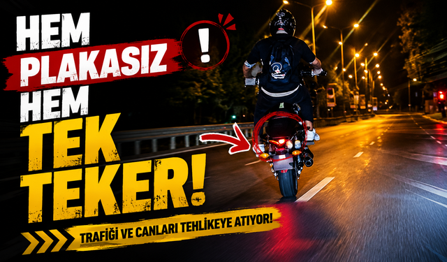 Trafikte tehlikeli motosiklet gösterisi!