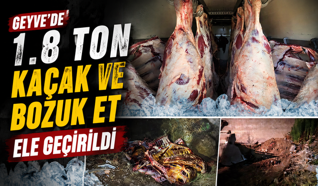 Geyve’de 1.8 Ton Kaçak ve Bozuk Et Ele Geçirildi
