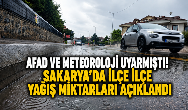 AFAD ve Meteoroloji Uyarmıştı! Sakarya'da İlçe İlçe Yağış Miktarları Açıklandı