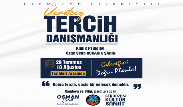 Serdivan Belediyesi'nden Üniversite Adaylarına Ücretsiz Tercih Danışmanlığı Desteği