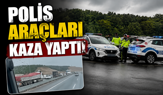 Kuzey Marmara Otoyolu’nda polis aracı kaza yaptı: 4 yaralı
