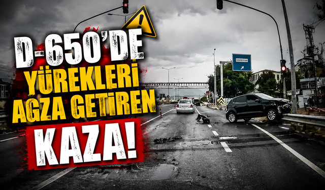 D-650'de yürekleri ağza getiren kaza