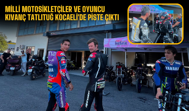 Milli motosikletçiler ve oyuncu Kıvanç Tatlıtuğ Kocaeli'de piste çıktı