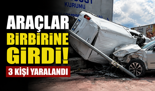 Sakarya'da zincirleme kaza! Panelvan araç iki aracın arasında sıkıştı