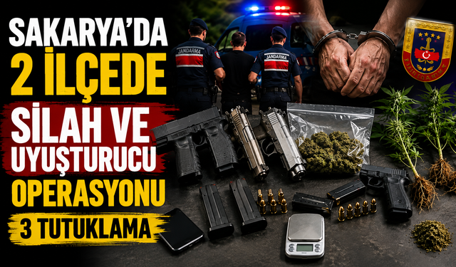Sakarya’da 2 ilçede silah ve uyuşturucu operasyonu: 3 tutuklama