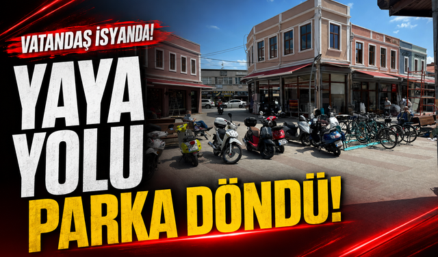 Yaya yolu motosiklet parkına döndü!