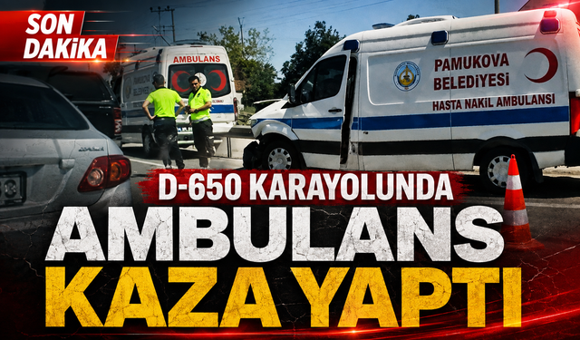 D-650 karayolunda ambulans kaza yaptı