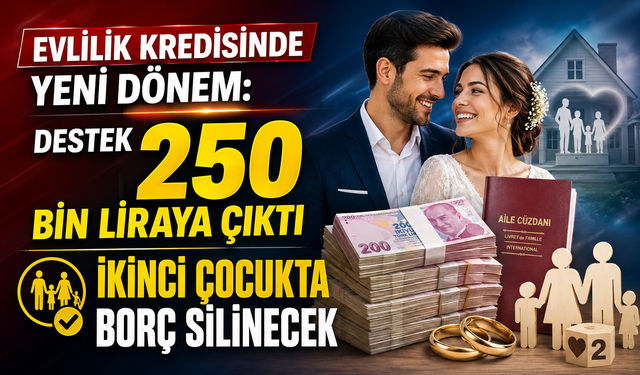 Evlilik kredisinde yeni dönem: Destek 250 bin liraya çıktı, ikinci çocukta borç silinecek