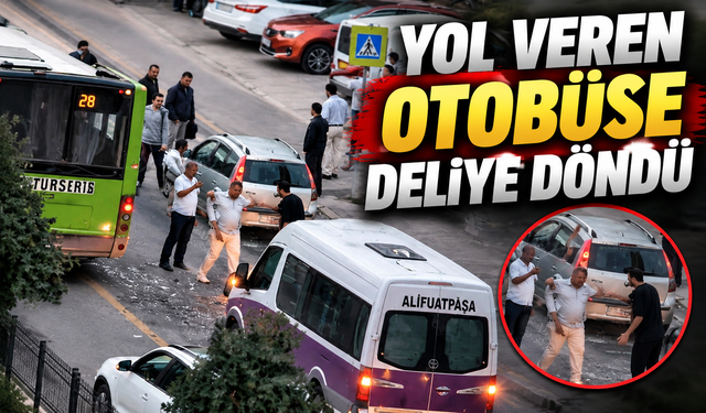 Yaya geçidinde kaza sonrası gerginlik kamerada