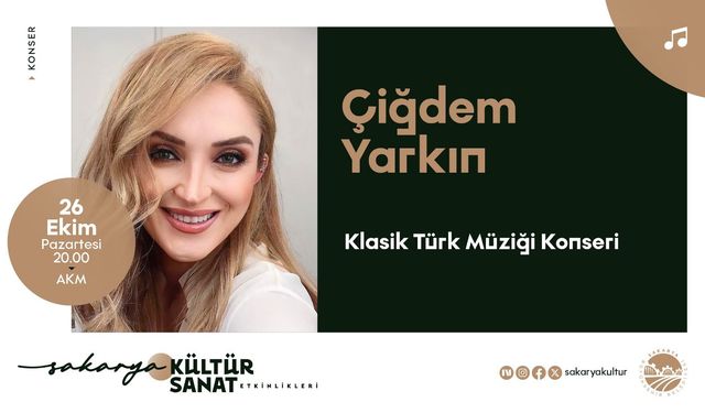 Sakarya’da yeni hafta Çiğdem Yarkın konseriyle başlayacak!