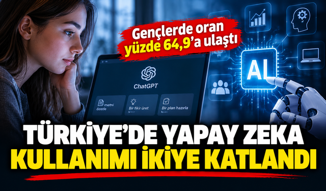 Türkiye’de yapay zeka kullanımı ikiye katlandı: Gençlerde oran yüzde 64,9’a ulaştı