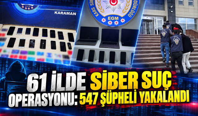 61 İlde Siber Suç Operasyonu: 547 Şüpheli Yakalandı