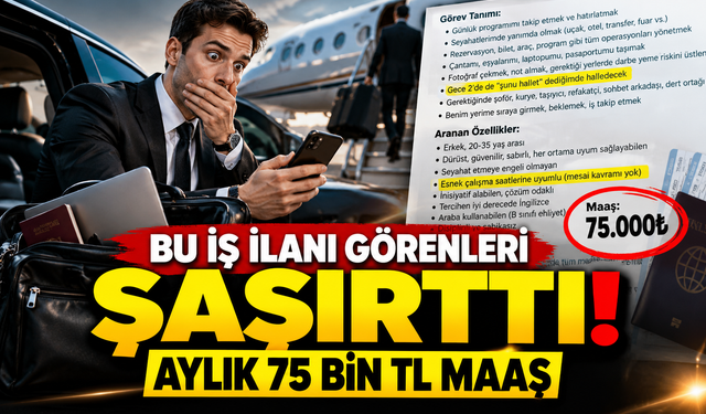 Bu iş ilanı görenleri şaşırttı! Aylık 75 bin TL maaş