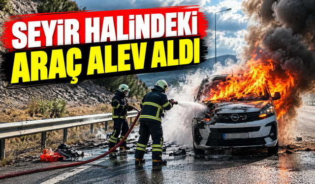 Sakarya-Bilecik yolunda seyir halindeki araç alev aldı