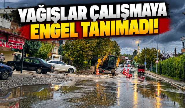 Arifiye Belediyesi yağmura aldırış etmedi! Çalışmalar hız kesmeden devam etti