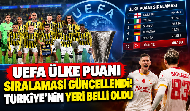 UEFA ülke puanı sıralaması güncellendi! Türkiye'nin yeri belli oldu