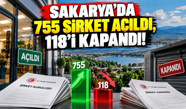 Sakarya'da 755 şirket açıldı, 118'i kapandı!