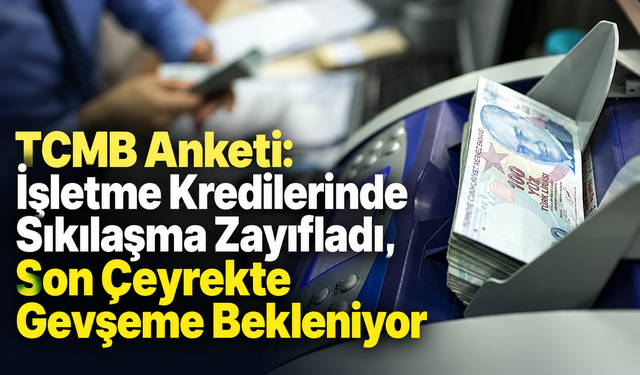 TCMB Anketi: İşletme Kredilerinde Sıkılaşma Zayıfladı, Son Çeyrekte Gevşeme Bekleniyor