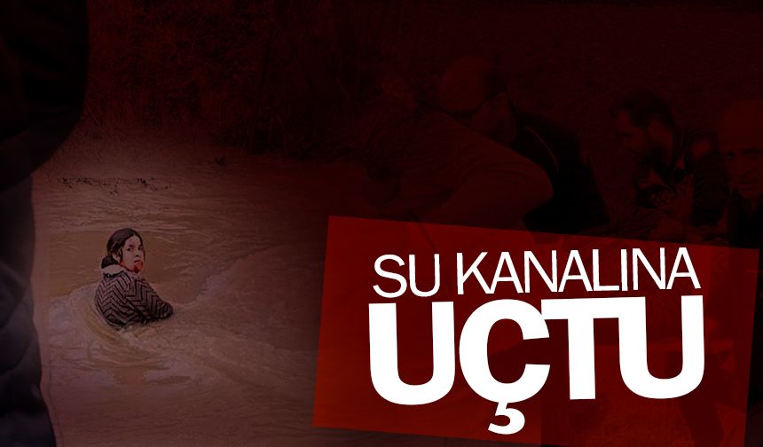 Kanala uçan araç suya gömüldü