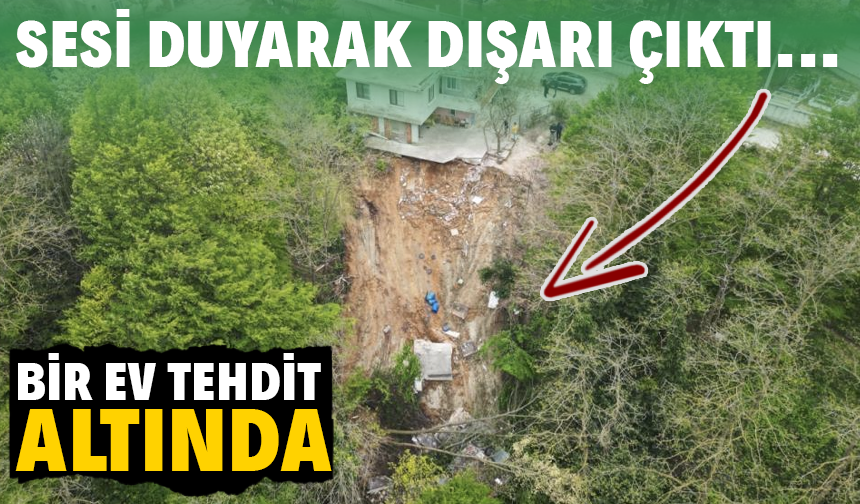 Karasu'da toprak kayması: Bir ev tehdit altında