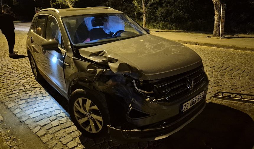 Edirne'de ciple çarpışan motosikletin sürücüsü yaralandı