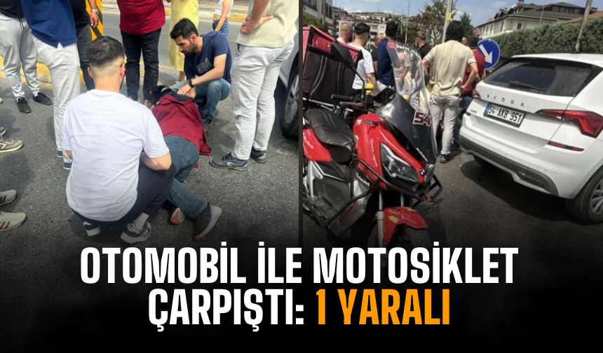 Otomobil ile Motosiklet Çarpıştı: Motokurye Yaralandı