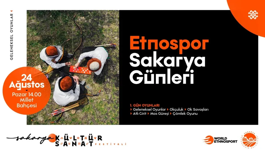 Etnospor Sakarya Günleri 24-26 Ağustos’ta Millet Bahçesi’nde Başlıyor