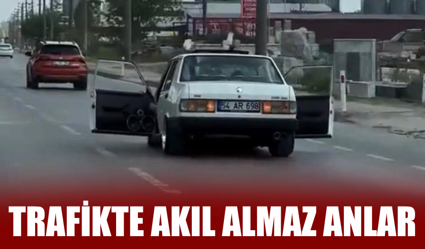 Trafikte akıl almaz anlar