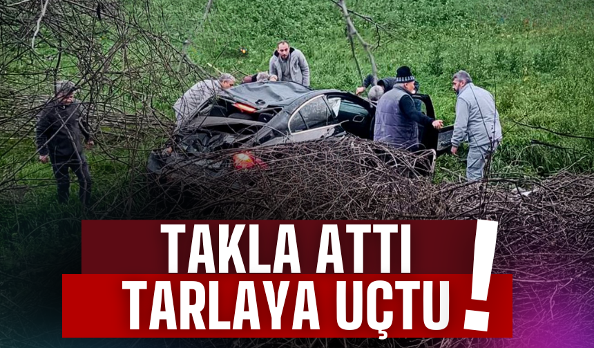 Hendek–Adapazarı Yolunda Kaza: Otomobil Tarlaya Uçtu