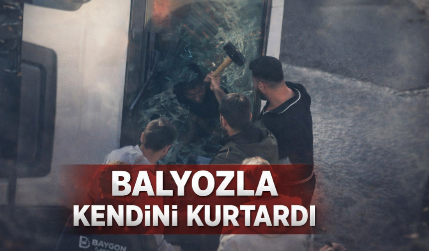 Kocaeli TEM Otoyolu’nda Beton Mikseri Devrildi