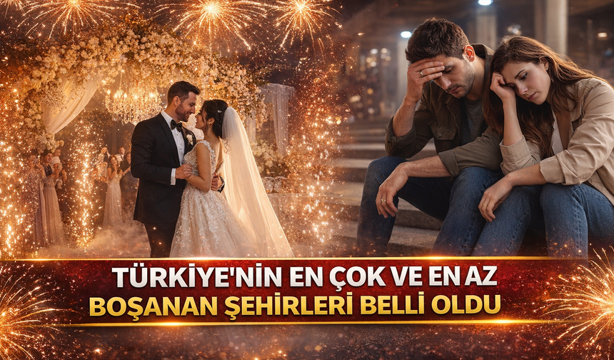Türkiye'nin en çok ve en az boşanan şehirleri belli oldu