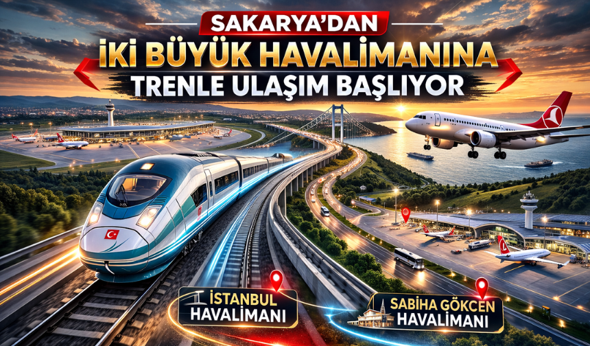 Sakarya’dan İki Büyük Havalimanına Trenle Ulaşım Başlıyor