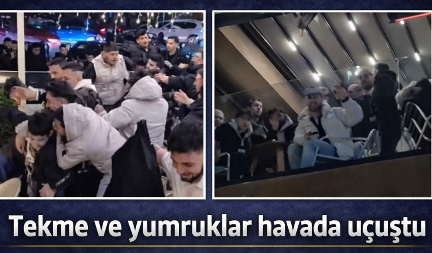 Tekme ve yumruklar havada uçuştu! Kafe savaş alanına döndü...