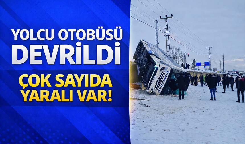Yolcu otobüsü devrildi: 16 kişi yaralandı!