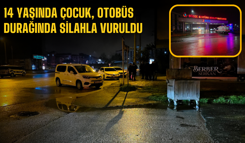 14 yaşında çocuk, otobüs durağında silahla vuruldu