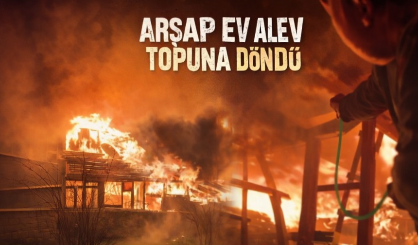 Ahşap ev alev topuna döndü!