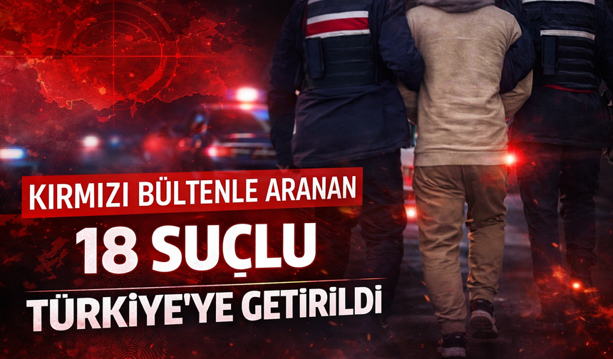 Kırmızı bültenle aranan 18 suçlu Türkiye'ye getirildi