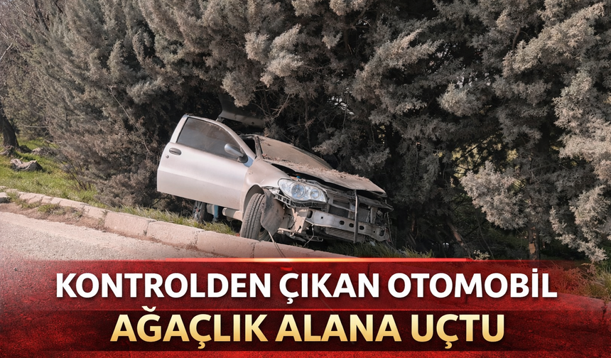 İnegöl’de Kontrolden Çıkan Otomobil Ağaçlık Alana Uçtu: Sürücü Yaralandı