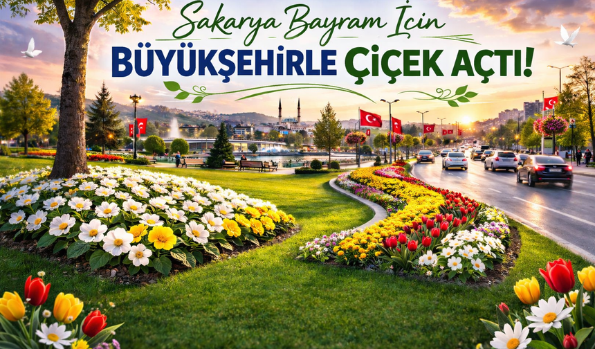 Sakarya bayram için Büyükşehirle çiçek açtı