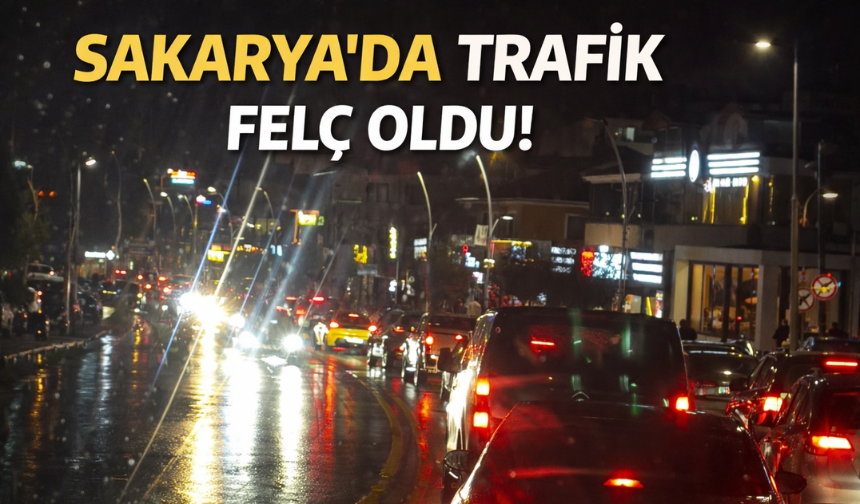 Adapazarı ve Serdivan’da Trafik Felç Oldu: Yağış ve Bayram Yoğunluğu Yolları Kilitledi