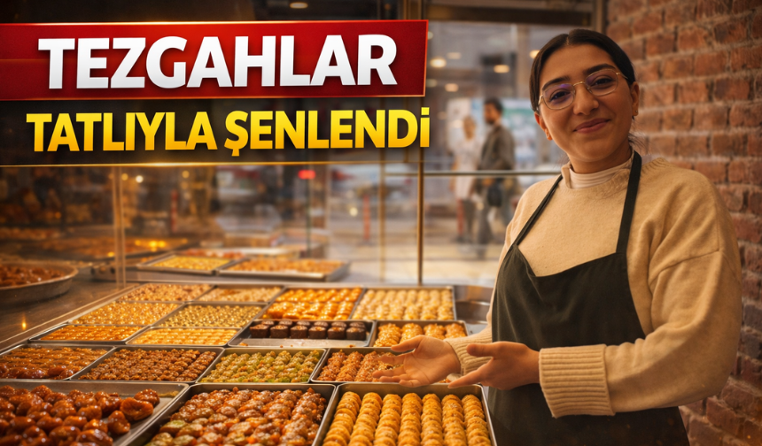 Tezgahlar tatlıyla şenlendi