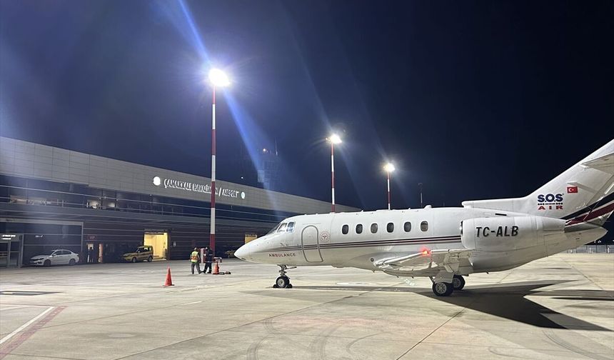 Çanakkale'de rahatsızlanan bebek, ambulans uçakla Ankara'ya sevk edildi