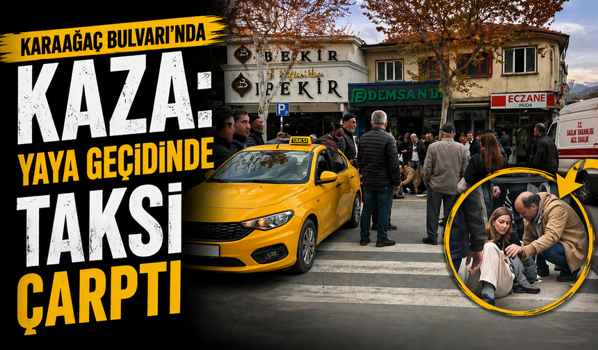 Karaağaç Bulvarı’nda Kaza: Yaya Geçidinde Taksi Çarptı