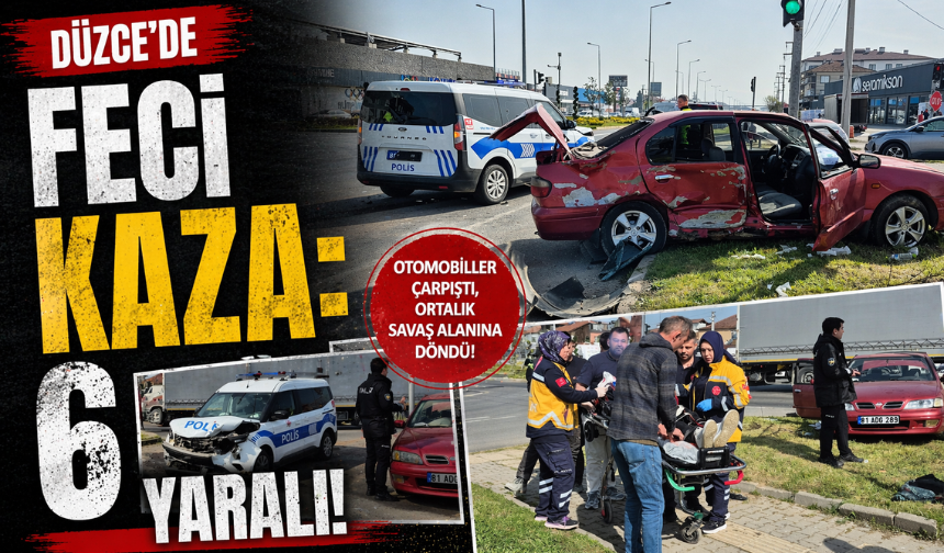 Düzce’de Polis Aracı ile Otomobil Çarpıştı: 6 Yaralı