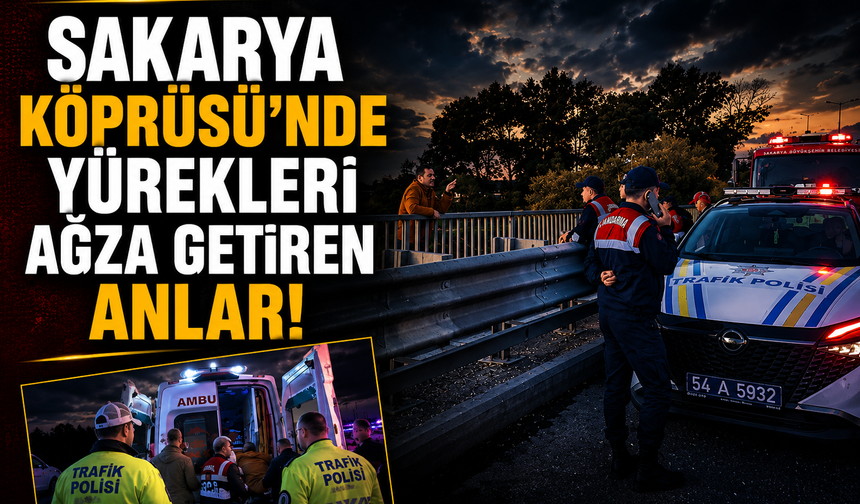 Sakarya Köprüsü’nde Yürekleri Ağza Getiren Anlar: Ekipler Facianın Önüne Geçti