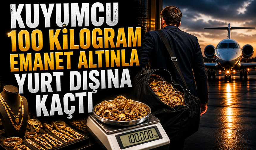 Kuyumcu 100 kilogram emanet altınla yurt dışına kaçtı