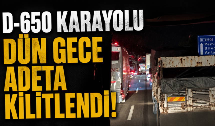 D-650 Karayolu Dün Gece Adeta Kilitlendi! Yol Çalışması Trafiği Durdurdu