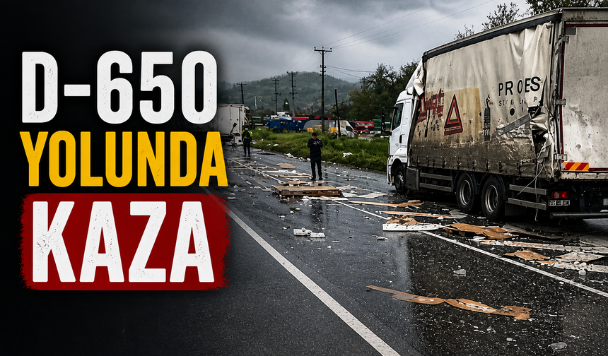 D-650'de tır kazası!
