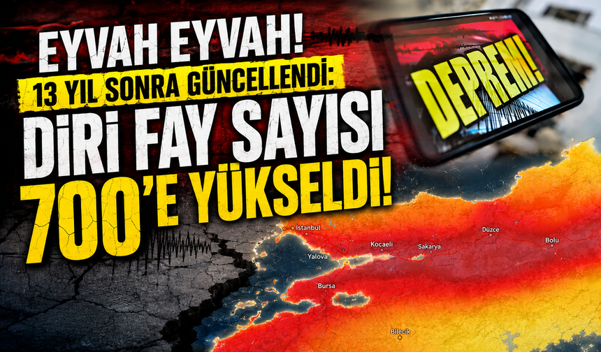 Eyvah eyvah! 13 Yıl Sonra Güncellendi: Diri Fay Sayısı 700'e Yükseldi